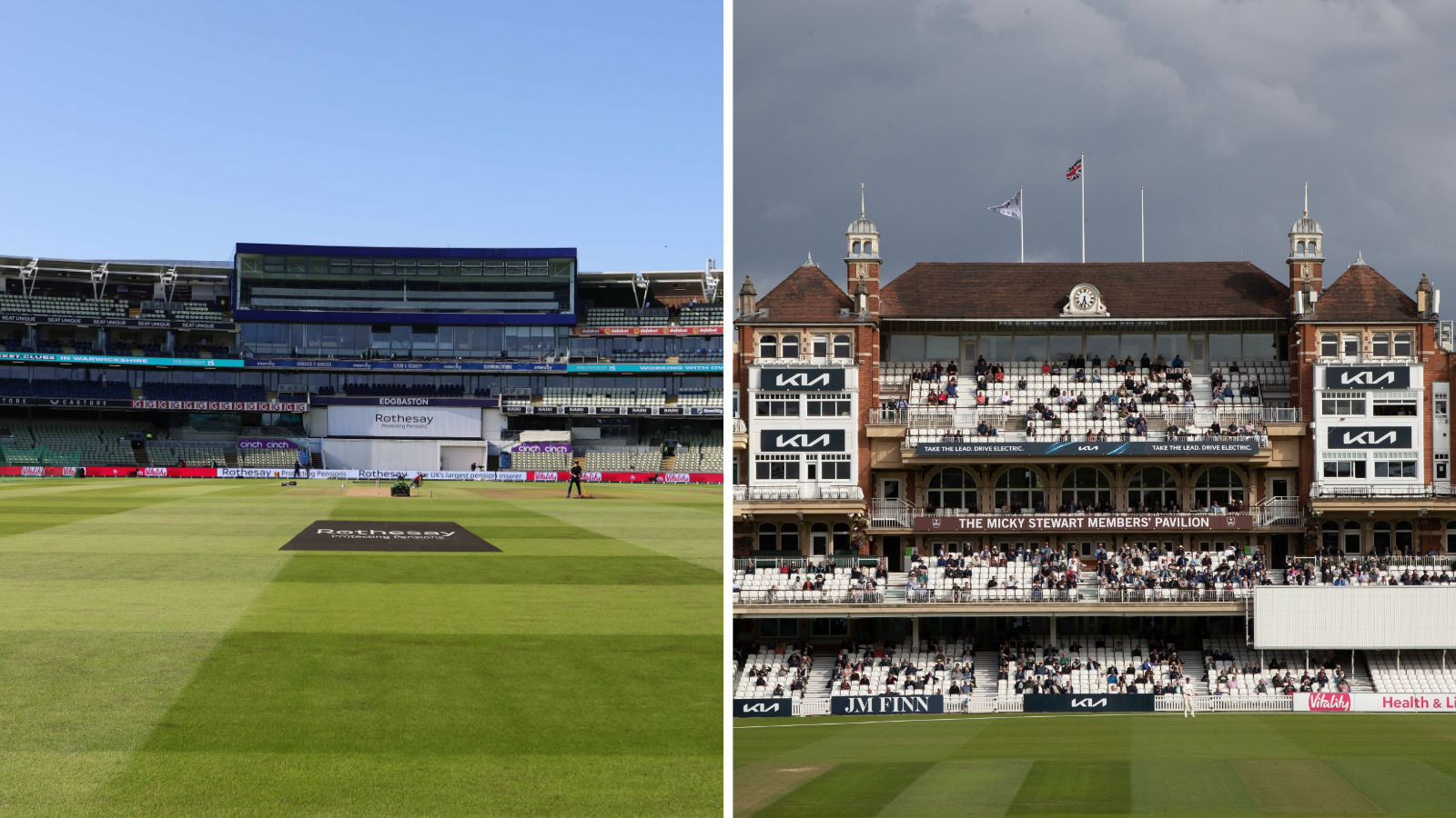 Edgbaston (left) and The Oval