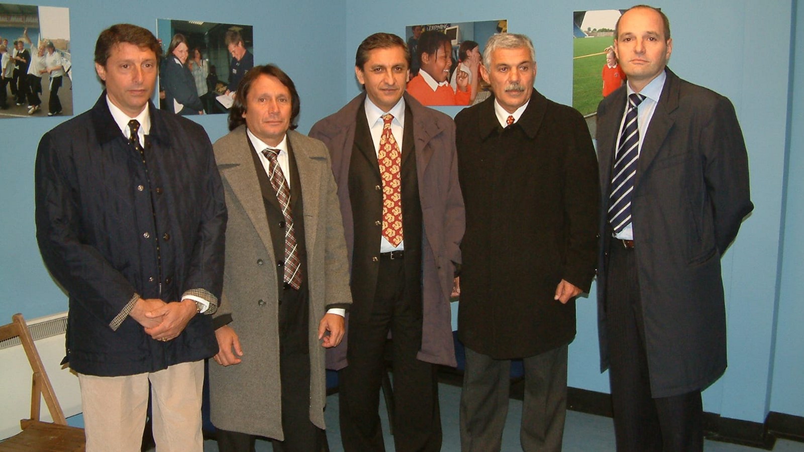 Fitness coach Pablo Fernandez, translater Guilliano Iacoppi, boss Ramon Diaz, coach Horatio Rodriguez and assistant Jean Marc Goiran