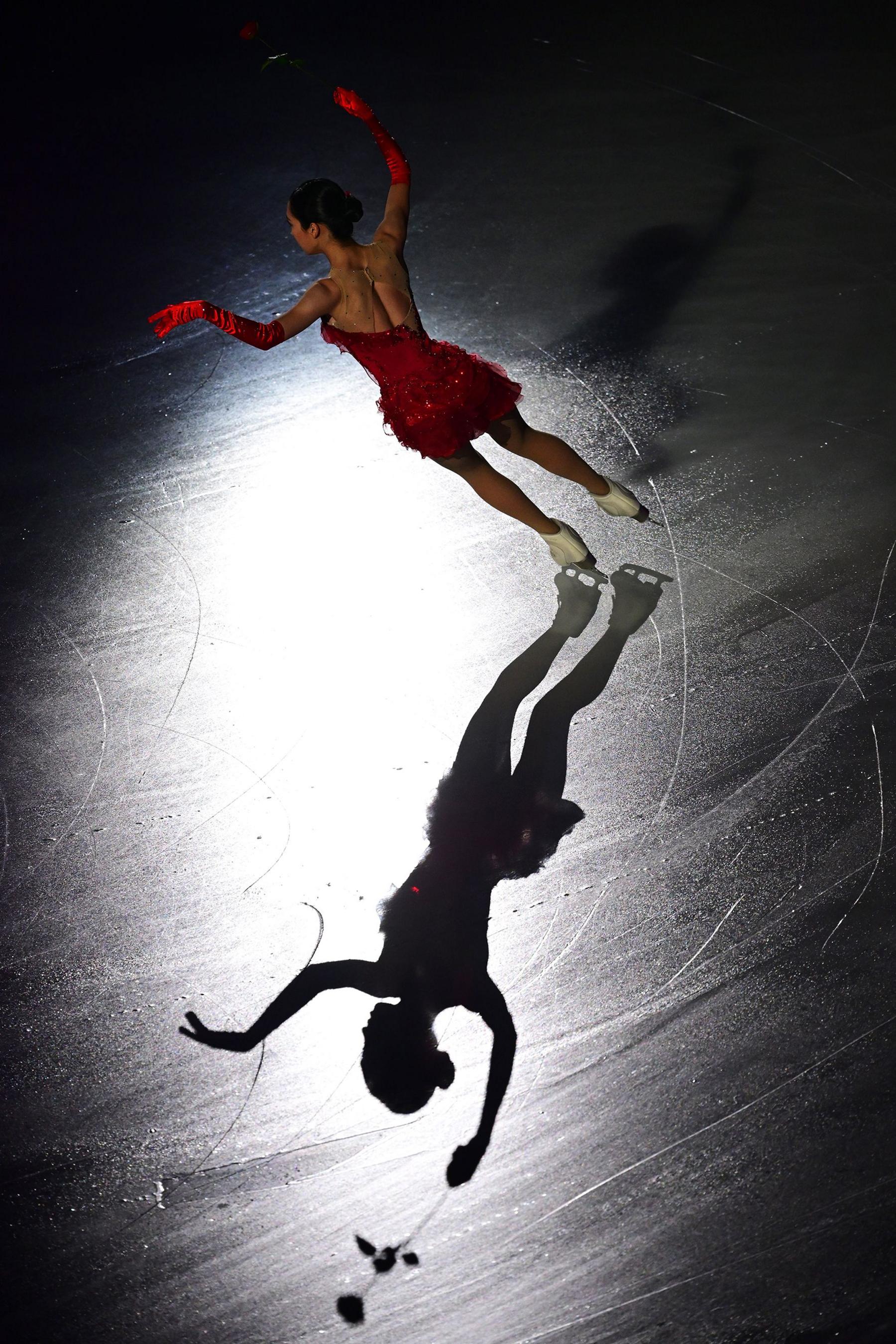 Ikura Kushida of Japan performs during the Medalists On Ice at Towa Pharmaceutical RACTAB Dome in Kadoma, Osaka, Japan