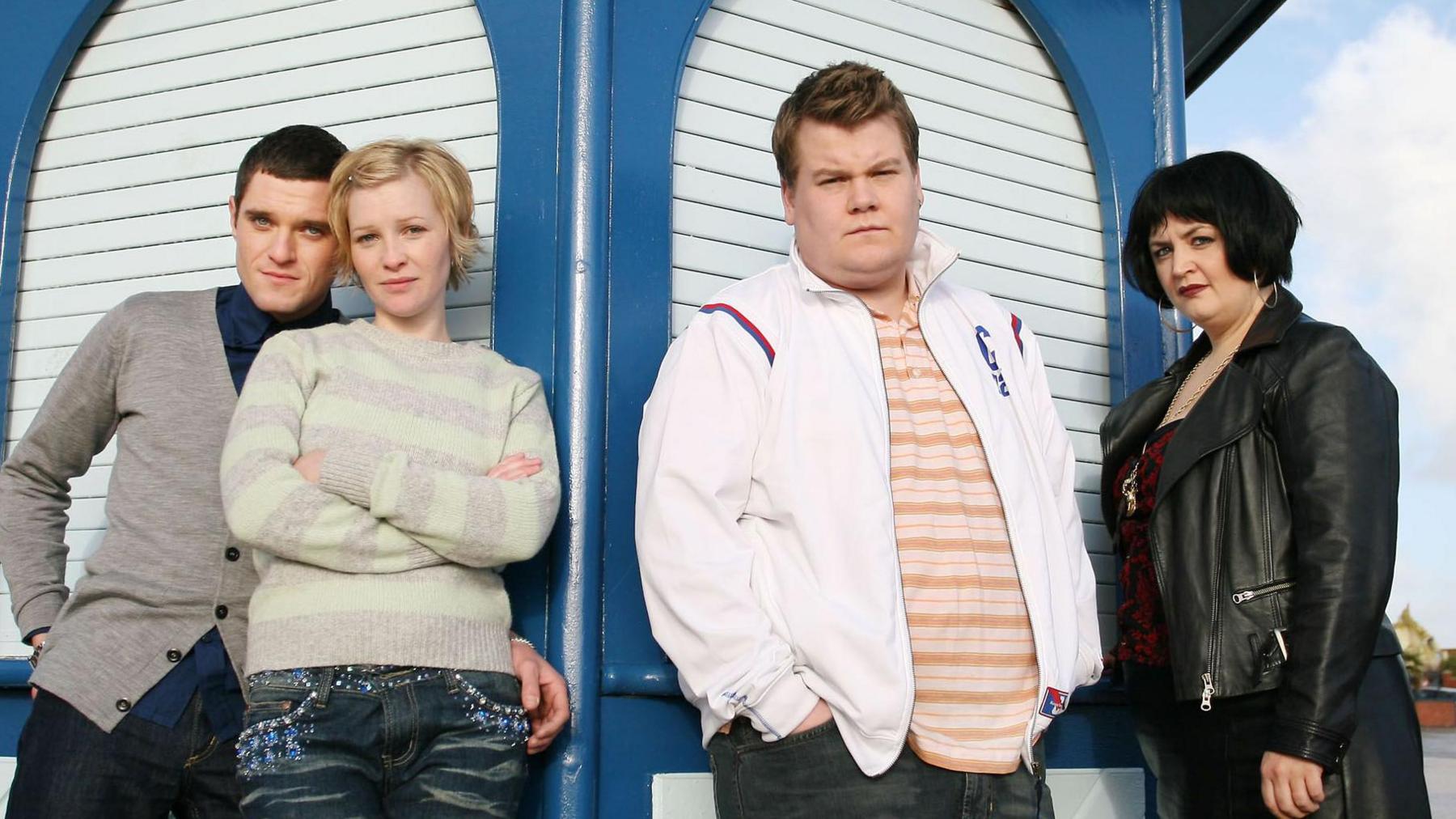 Mathew Horne, Joanna Page, James Corden, and Ruth Jones