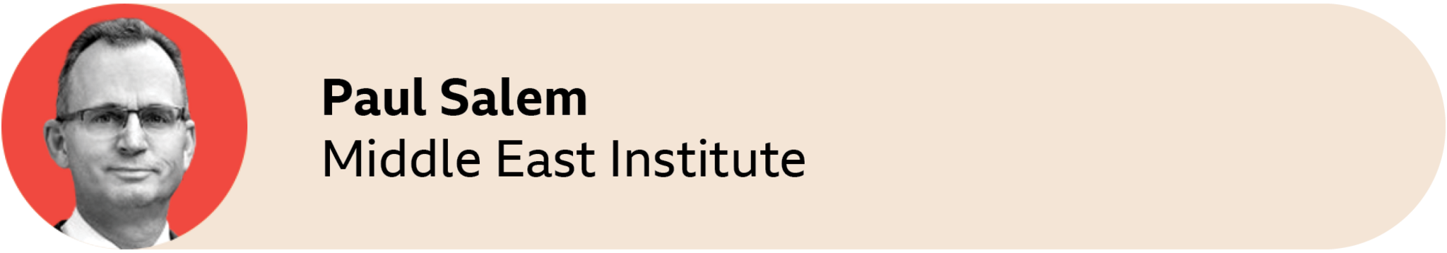 A red circle with a picture of Paul Salem of the Middle East Institute