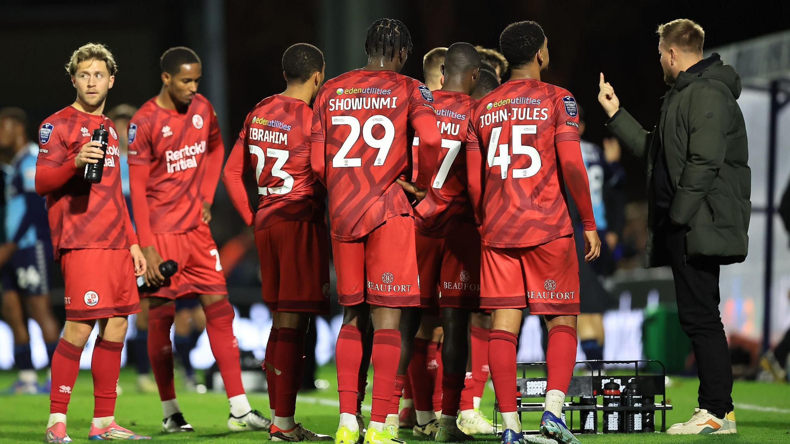 Rob Elliot talks to his Crawley players