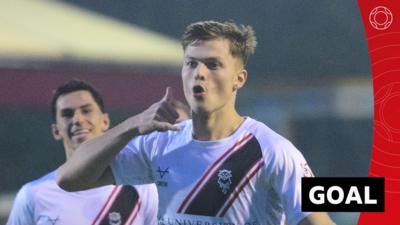 Erik Ring celebrates goal