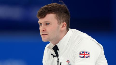 Curler Bruce Moat in action for Team GB