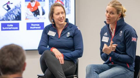 Olympians Lizzy Yarnold and Saskia Clark