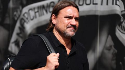 Leeds United manager Daniel Farke arriving at Elland Road