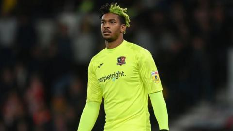 Jamal Blackman looks on as Exeter City goalkeeper.