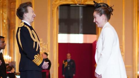 Princess Anne with Sara Cox MBE