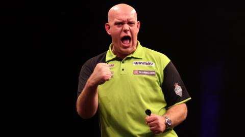 Michael van Gerwen celebrates