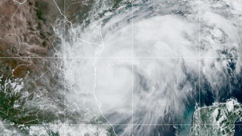 Satellite image of Tropical Storm Francine in the Gulf of Mexico