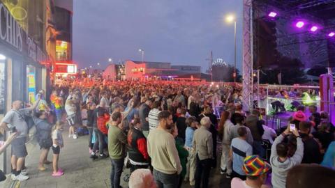 Attendees crowded around the main stage at East Coast Pride