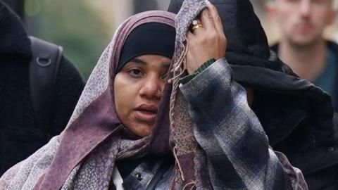 Amina Noor outside the Old Bailey