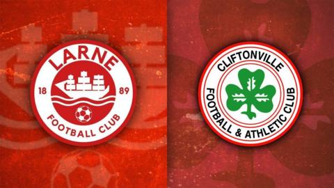 Larne v Cliftonville head-to-head badges