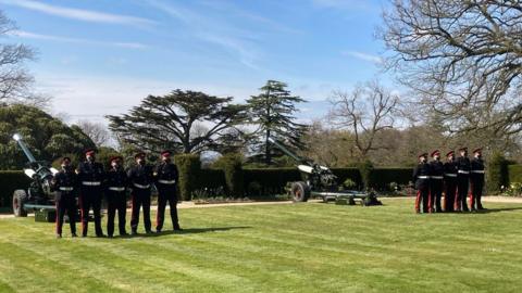 The scene at Hillsborough Castle