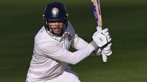 Matty Hurst batting for Lancashire against Durham in September 2024 