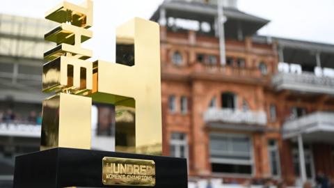 The Hundred trophy before finals day at Lord's