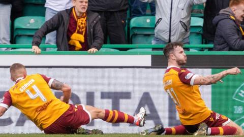 Motherwell's Andy Halliday celebrates