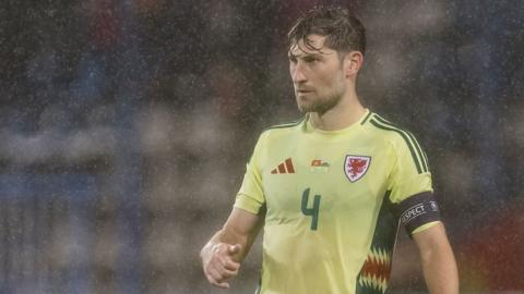 Wales captain Ben Davies in Montenegro