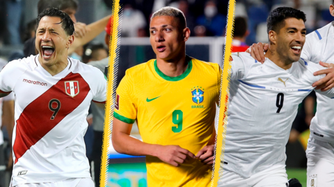 Peru's Gianluca Lapadula, Brazil's Richarlison and Uruguay's Luis Suarez