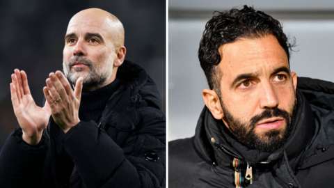 Pep Guardiola and Ruben Amorim