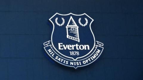 Everton badge on the side of Goodison Park