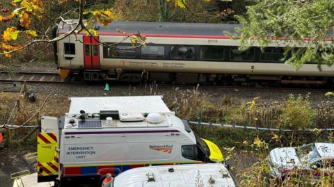 Train crash near Llanbrynmair, Powys