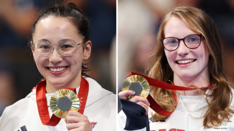 Alice Tai and Becky Redfern with their gold medals