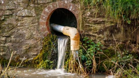 Water pipe, going into river.