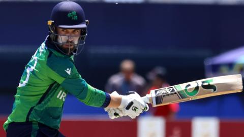 Andrew Balbirnie in batting action for Ireland