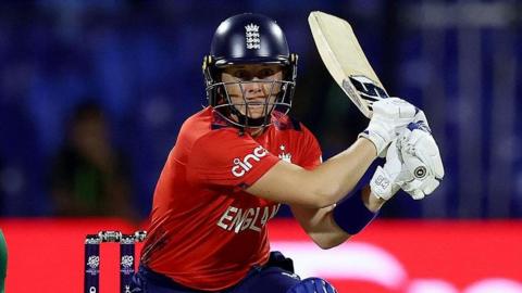 Heather Knight at the crease for England