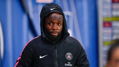 Lassana Diarra before a match between PSG and Lille