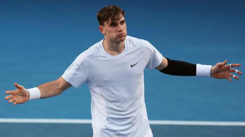 Jack Draper celebrates victory at the Australian Open