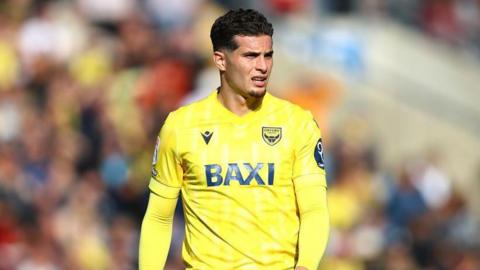 Ruben Rodrigues of Oxford United looks on during the Championship match against Burnley FC at Kassam Stadium.