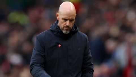 Manchester United manager Erik ten Hag is under huge pressure after the home defeat by Spurs