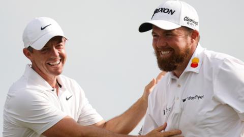 Rory McIlroy and Shane Lowry celebrate after their Zurich Classic triumph in New Orleans in April