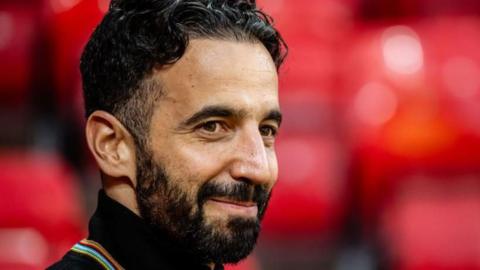 Ruben Amorim looks out at Old Trafford