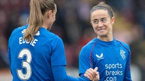 Rangers' Camille Lafaix and Leah Eddie celebrate