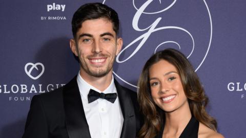 Kai Havertz and wife Sophia pictured late last year