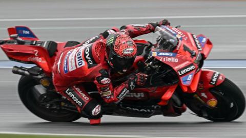 Francesco Bagnaia races in Thailand