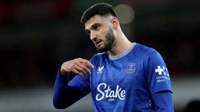 Armando Broja of Everton during the Premier League match between Arsenal FC and Everton FC at Emirates Stadium