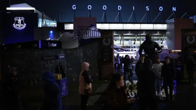 A general view of the outside of Goodison Park