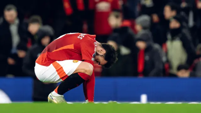  Bruno Fernandes of Manchester United in action during the Premier League match between Manchester United FC and AFC Bournemouth at Old Trafford on December 22, 2024