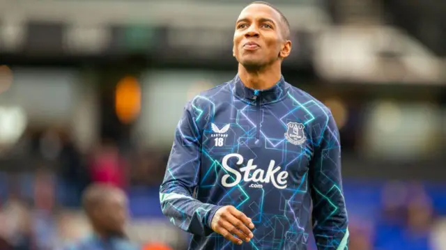 Ashley Young playing for Everton