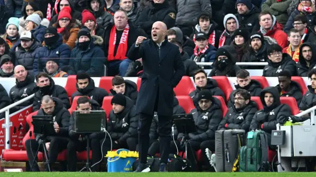 Arne Slot managing Liverpool