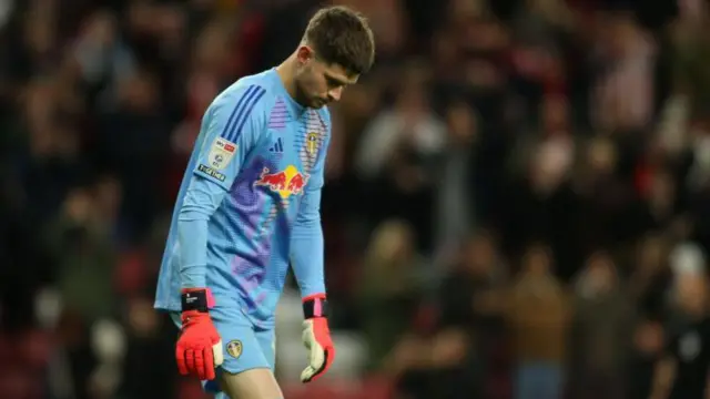 Illan Meslier during Leeds United's match against Sunderland 