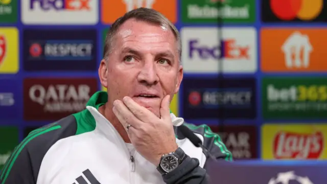 Celtic's Northern Irish coach Brendan Rodgers addresses a press conference on the eve of the UEFA Champions League football match Borussia Dortmund v Celtic at the Signal Iduna Park in Dortmund, western Germany on September 30, 2024.