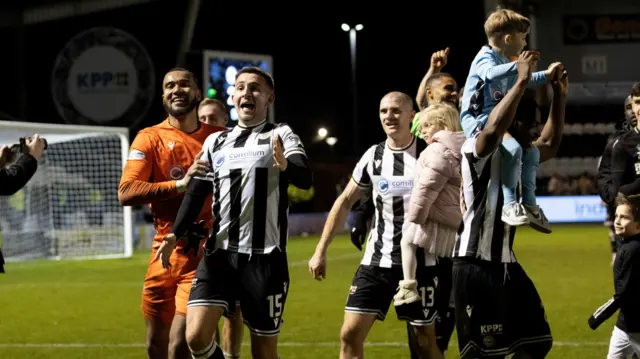 St Mirren players celebrate