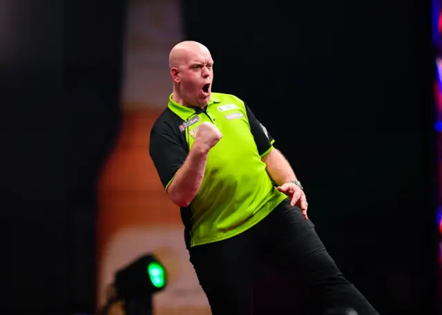 Michael van Gerwen celebrates