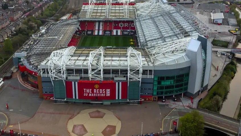 Aerial shot of Old Trafford Stadium