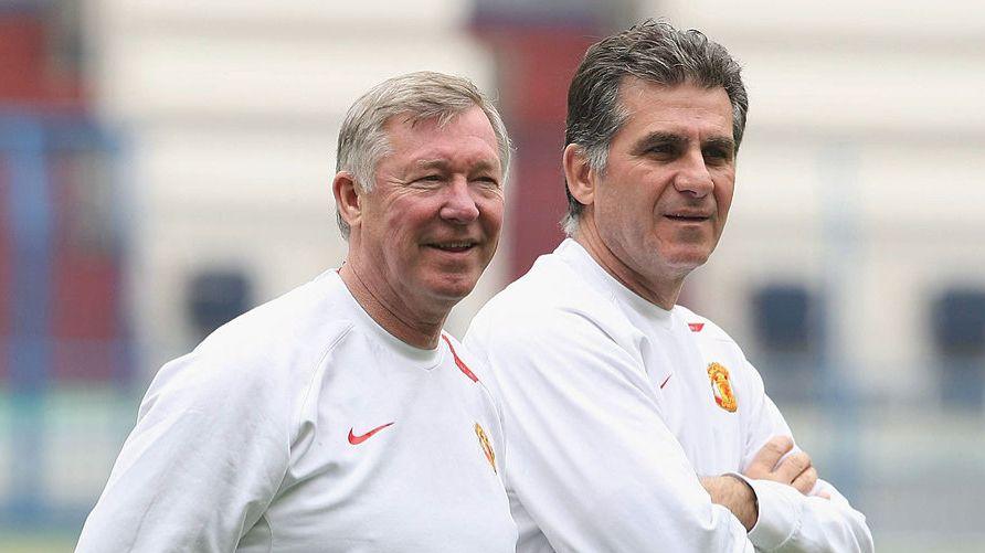 Sir Alex Ferguson with Carlos Queiroz